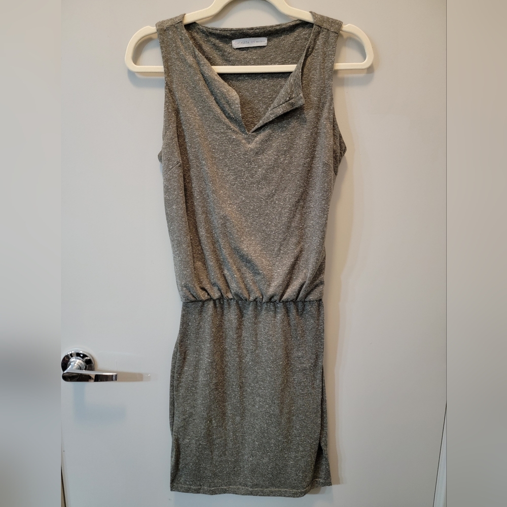 Athleta Gray Sleeveless Heathered V-Neck Dress Size XXS